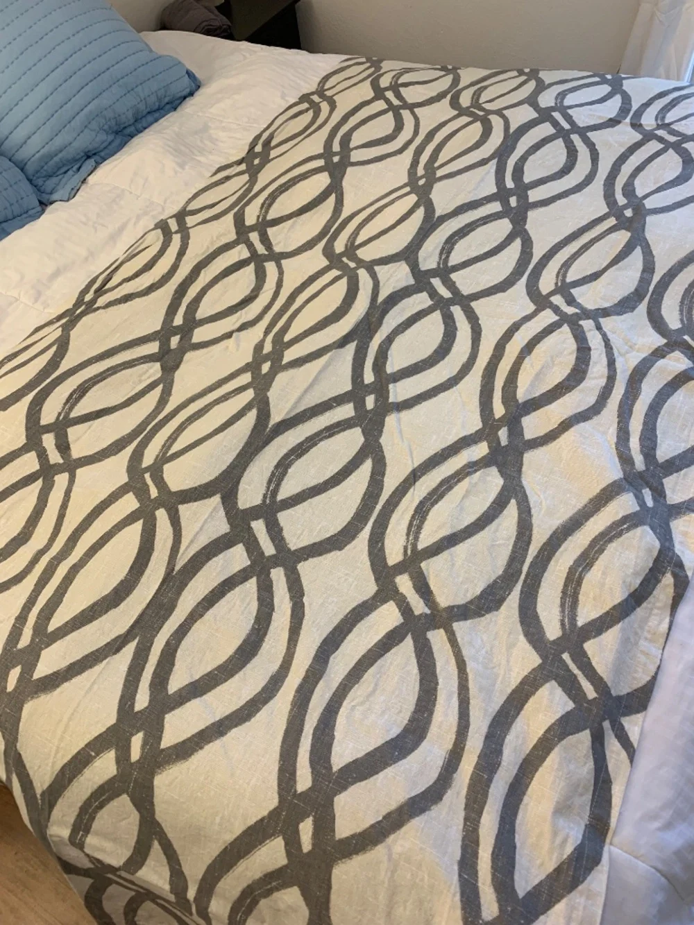 West Elm Cotton Canvas Scribble Lattice Curtain 48
